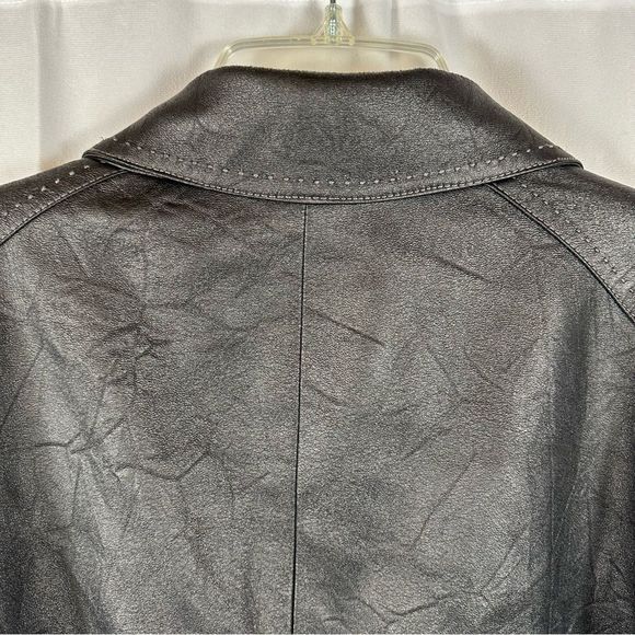 Conrad C Woman Women’s Jacket Stitching Soft Lightweight Black Faux Leather 20 - Picture 10 of 13